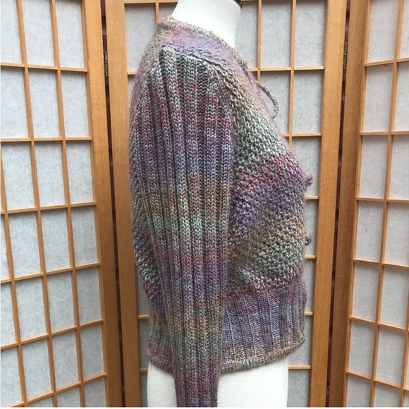 Anthropologie One Girl Who Ombré Striped Wool-Mohair Blend Sweater SZ L - Picture 7 of 15
